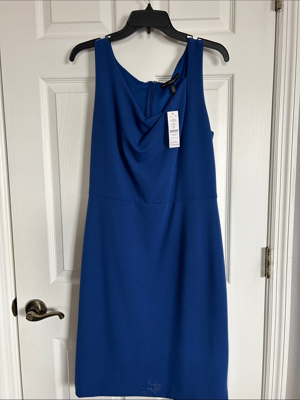 White House Black Market Royal Blue Cowl Neck Sheath Dress